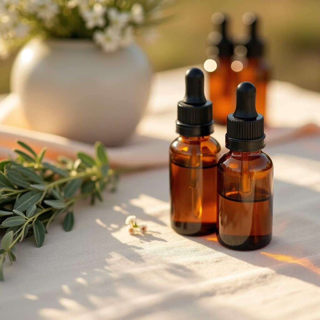 A holistic wellness fair table with sage and tinctures hosted by Woosah United in Metro Detroit, Michigan